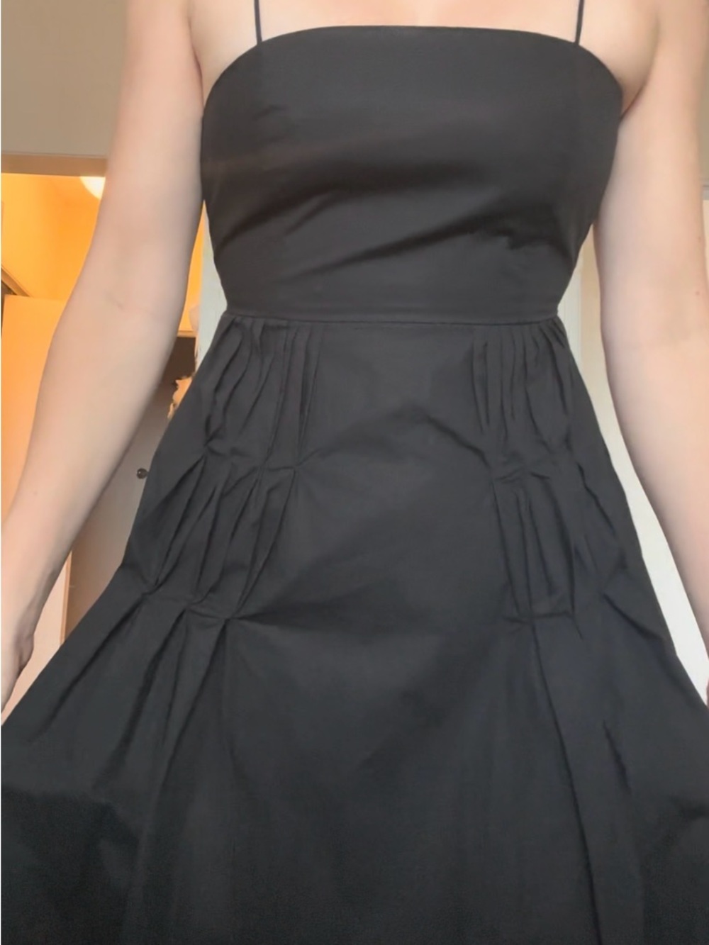 Urban Revivo black cotton midi dress